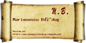 Marienescu Bódog névjegykártya